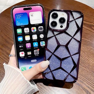 เคสซิลิโคนใส แบบนิ่ม ประดับกลิตเตอร์ ไล่โทนสี หรูหรา สําหรับ iPhone 14Pro iPhone 14 Pro Max