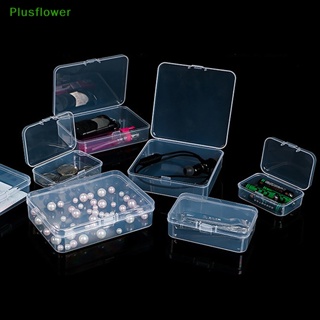 (Plusflower) ใหม่ กล่องใส ทรงสี่เหลี่ยมผืนผ้า ขนาดเล็ก สําหรับใส่เครื่องประดับ นามบัตร Collecg