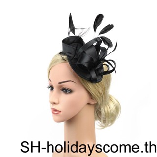 1/2/3/5 อินเทรนด์ สีดํา เลดี้ ดอกไม้ หมวก Fascinator สําหรับผู้หญิง 1920s แต่งงาน และเจ้าสาว ที่คาดผม