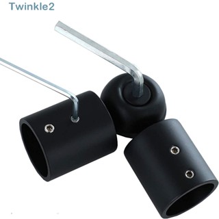 Twinkle ตัวเชื่อมต่อข้อศอก 2 ชิ้น ก้านผ้าม่าน สเตนเลส 1 นิ้ว สีดํา 2 ชิ้น