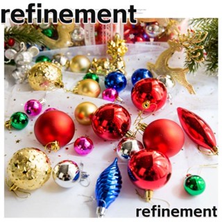 Refinement จี้ลูกบอลพลาสติก รูปกวางเอลก์ ชุบไฟฟ้า หลากสี สําหรับตกแต่งต้นคริสต์มาส 30 ชิ้น