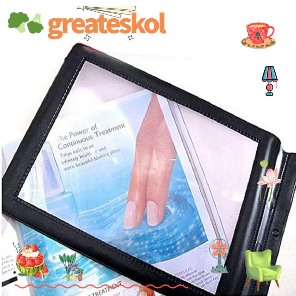 Greateskol แว่นขยายเลนส์ A4 หนังสืออ่านหนังสือ ขนาดใหญ่ สีดํา
