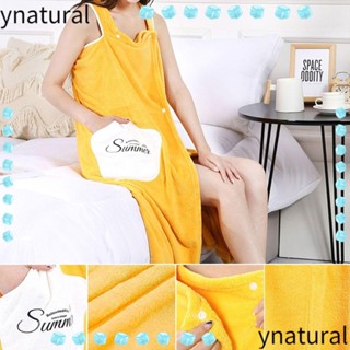 Ynatural เสื้อคลุมอาบน้ํา ผ้าขนหนู สปา ดูดซับน้ําได้ดี แบบหนา แห้งเร็ว ขนาดใหญ่