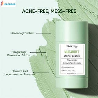 Mugwort Acne Clay Mask Stick ต่อต้าน Dark Spot ทำความสะอาดรูขุมขน ICECUBES