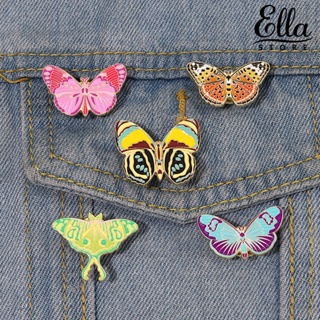 Ellastore123 เข็มกลัดโลหะผสม รูปผีเสื้อ หยดน้ํามัน หลากสี สไตล์วินเทจ เครื่องประดับแฟชั่น สําหรับผู้หญิง