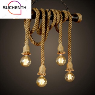 Suchenth โคมไฟเพดาน LED E27 เชือกป่าน แบบสร้างสรรค์