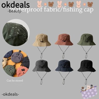 Okdeals หมวกบักเก็ต ป้องกันรังสียูวี แห้งเร็ว พร้อมกระเป๋าเก็บ กันแดด เหมาะกับฤดูร้อน