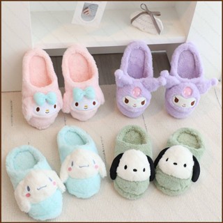 รองเท้าแตะ ผ้าฝ้าย กันลื่น ลาย KTS Sanrio Kuromi Melody Cinnamoroll Pachacco เหมาะกับของขวัญ สําหรับตกแต่งบ้าน