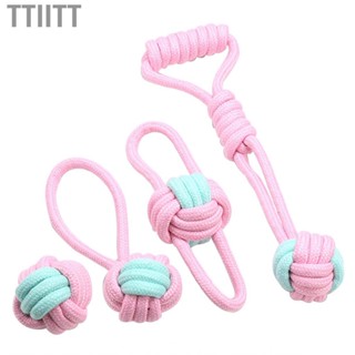 Ttiitt Dog Chew Rope  4pcs Hand Woven Toy Set for  Cleaning