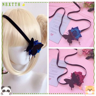 Nextth แผ่นปิดตา ลายผีเสื้อ ดอกกุหลาบ สไตล์โกธิค DIY สําหรับแต่งคอสเพลย์