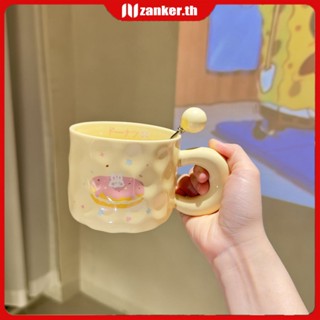 【พร้อมส่ง】 Ins Ins High-value Influencer Ceramic Water Cup Girl Cute Mug With Lid Office Breakfast Milk Male