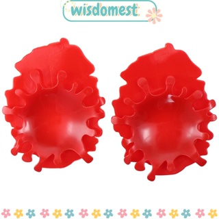 Wisdomest ที่วางช้อนซิลิโคน รูปมะเขือเทศ สีแดง สร้างสรรค์ ขนาด 7.48x5.5x0.98 นิ้ว 2 ชิ้น