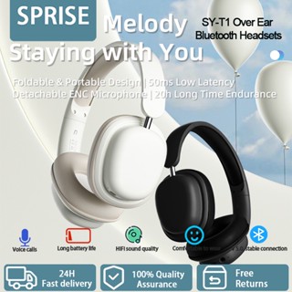 Sprise SY-T1 ใหม่ หูฟังบลูทูธไร้สาย ตัดเสียงรบกวน หลากสี พร้อมไมโครโฟน แบบพับได้ สําหรับเล่นเกม