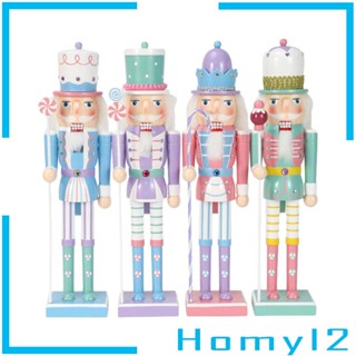 [HOMYL2] ตุ๊กตาไม้ รูปแครกเกอร์ 4 ชิ้น สําหรับตกแต่งบ้าน ออฟฟิศ เทศกาลคริสต์มาส