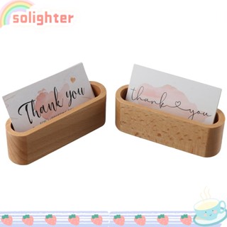 SOLIGHTER ปฏิทินไม้เนื้อแข็ง พร้อมขาตั้ง สําหรับใส่บัตร 2 ชิ้น