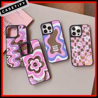 Casetify เคสโทรศัพท์มือถือกระจก ลายดอกไม้ หน้ายิ้ม สําหรับ iPhone14ProMax iP13Pro 13 iPhone11 12Promax 13Promax 12 13 14