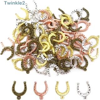 Twinkle จี้อัลลอย รูปเกือกม้า 0.63*0.51 นิ้ว 4 สี สําหรับงานฝีมือ DIY 100 ชิ้น