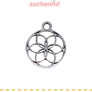 Suchenhd จี้ดอกไม้โบราณ โลหะผสมเงิน 0.67*0.55 นิ้ว 80 ชิ้น