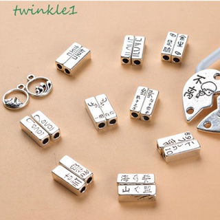 Twinkle1 ลูกปัดสเปเซอร์ ลายตัวอักษร สําหรับทําเครื่องประดับ สร้อยคอ