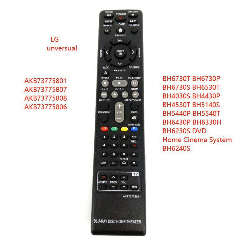 รีโมทคอนโทรล Akb ทดแทน73775801 สําหรับใช้สําหรับระบบบลูเรย์ LG ในโฮมเธียเตอร์ Disko DVD Cinema BH403