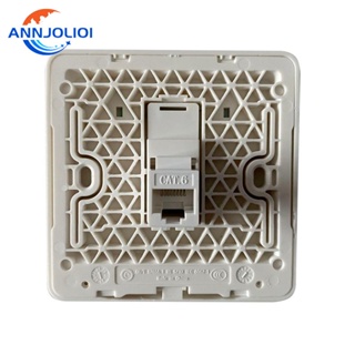 Ann ปลั๊กอินเตอร์เน็ตติดผนัง ตัวเมีย CAT6 RJ45 LAN 1 พอร์ต