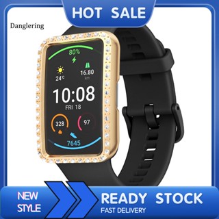 Dl เคสนาฬิกาข้อมือ PC ฝังพลอยเทียม สําหรับ HUAWEI Watch Fit