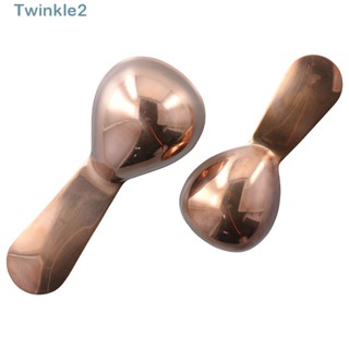 Twinkle ช้อนตวงชา กาแฟ สเตนเลส สีโรสโกลด์ ทองแดง ขนาด 15 มล. 30 มล. สําหรับห้องครัว 2 ชิ้น