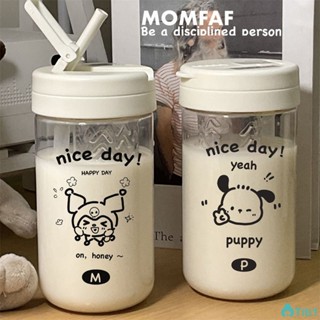 Sanrio Cup แก้วน้ำพลาสติกแบบพกพาสามารถนำกลับมาใช้ซ้ำได้ ถ้วยกาแฟ หลอดดูดน้ำนักเรียน 600ml TH1