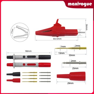 [Maxivogue] ชุดคลิปตะขอทดสอบมัลติมิเตอร์ พร้อมโพรบทดสอบไฟฟ้า แบบเปลี่ยน
