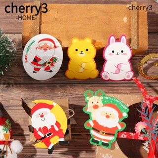 Cherry3 การ์ดซานตาคลอส สโนว์แมน DIY สําหรับตกแต่งคริสต์มาส 50 ชิ้น