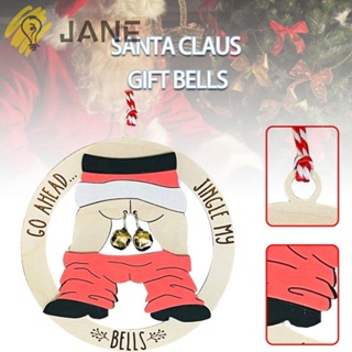 Jane Jingle My Bell จี้ไม้ รูปก้นซานต้า สําหรับแขวนตกแต่งประตู เทศกาลคริสต์มาส