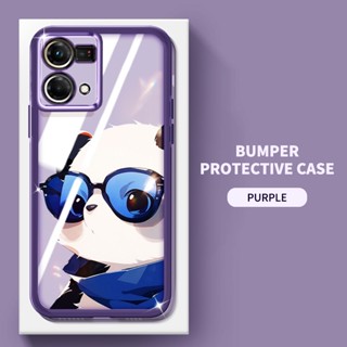 Ybd เคสโทรศัพท์มือถือแบบนิ่ม TPU ใส กันรอยเลนส์กล้อง ลายแพนด้าน่ารัก สําหรับ OPPO Reno 7 Reno 8 4G F21 Pro 4G