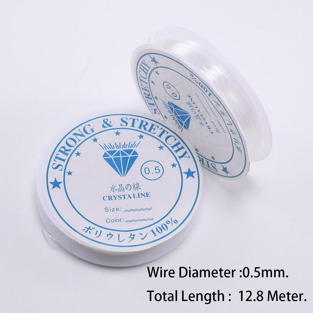 ลูกปัดคริสตัล แบบยืดหยุ่น ขนาด 0,4-1,0 มม. 5-15 ม. สําหรับทําเครื่องประดับ DIY 1 ม้วน - รูปที่ 3