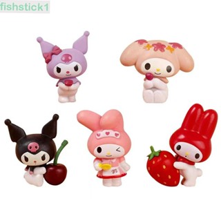 Fishstick1 โมเดลฟิกเกอร์ PVC อนิเมะ My Melody Kt Cat Kuromi ขนาดมินิ ของเล่นสําหรับเด็ก