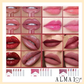 Alma ลิปสติก ลิปทินท์ เนื้อแมตต์ กันน้ํา ติดทนนาน 24 ชั่วโมง 4 สี สําหรับผู้หญิง