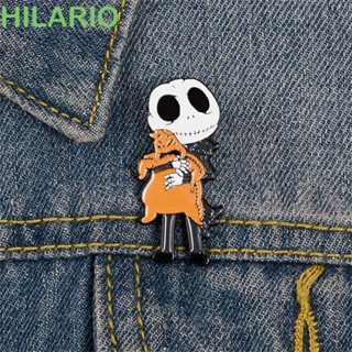 Hilario เข็มกลัด ลายการ์ตูนอนิเมะ Skellington เหมาะกับของขวัญวันคริสต์มาส สําหรับผู้หญิง และผู้ชาย