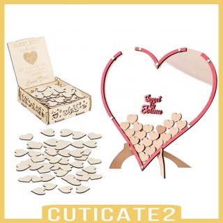 [Cuticate2] กรอบวางหนังสือแขก พร้อมขาตั้ง รูปหัวใจ สําหรับตกแต่งงานแต่งงาน งานวันเกิด