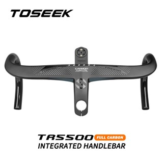 Toseek TR5500 แฮนด์บาร์คาร์บอน T800 28.6 มม. พร้อมที่วางคอมพิวเตอร์ สําหรับรถจักรยาน