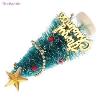 Thevantin ต้นคริสต์มาสจิ๋ว ลายตัวอักษร "Merry Christmas" สําหรับตกแต่งบ้านตุ๊กตา 1:12 1 ชิ้น