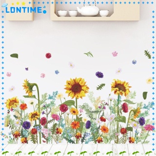 Lontime สติกเกอร์ไวนิล ลายดอกเดซี่ ดอกทานตะวัน DIY สําหรับติดตกแต่งผนังห้องนอนเด็ก ห้องเด็กเล็ก