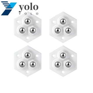 Yolo รอกล้อทั่วไป มีกาวในตัว ทนทาน 360 องศา 4 ชิ้น° กล่องลูกกลิ้งหมุนได้ ขยับได้