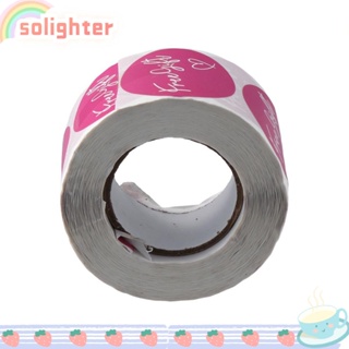 Solighter สติกเกอร์ฉลาก ลายดอกกุหลาบ สีแดง มีกาวในตัว ทรงกลม 1.5 นิ้ว สําหรับติดตกแต่งปาร์ตี้