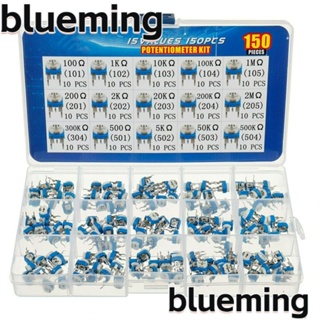 Blueming2 ตัวต้านทานตัวแปร โพเทนชิโอมิเตอร์ 6 มม. 100 โอห์ม - 2M โอห์ม 15 ค่า 150 ชิ้น DIY