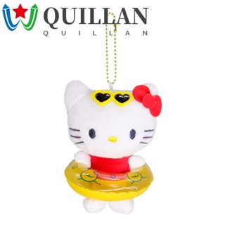 Quillan พวงกุญแจตุ๊กตาแมว ผ้ากํามะหยี่ขนนิ่ม ขนนิ่ม สไตล์ฮาวาย สีดํา เหมาะกับฤดูร้อน ชายหาด ของขวัญสําหรับเด็กผู้หญิง