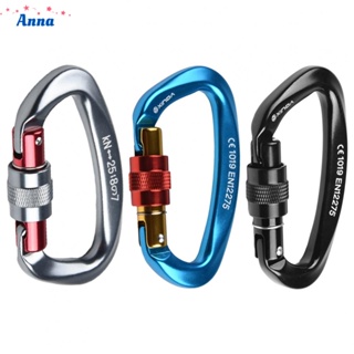 【Anna】Carabiner D-Ring Heavy Duty Screw Lock Rock 100*56*10mm 25KN 60g Climbing