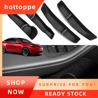 【hottoppe】กล่องเก็บของ ด้านหน้า และด้านหลัง อุปกรณ์เสริม แบบเปลี่ยน สําหรับ Tesla Model Y 2021 2022 2023 4 ชิ้น