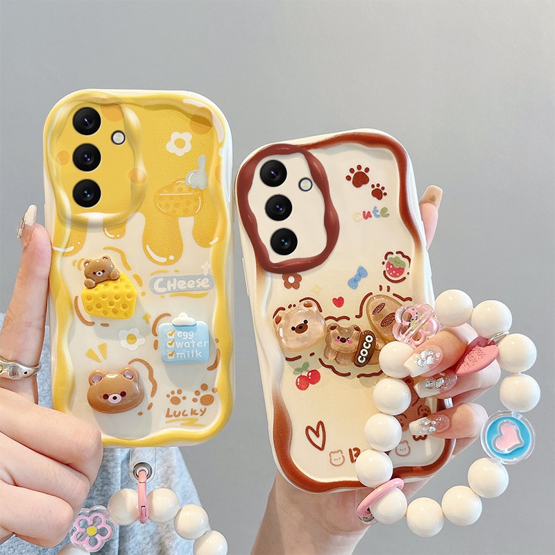 เคส samsung a13 5g/samsung a04s เคสโทรศัพท์มือถือ กันกระแทก ลายการ์ตูนครีม 3D น่ารัก แฟชั่น สําหรับ samsung a13 5g/samsung a04s
