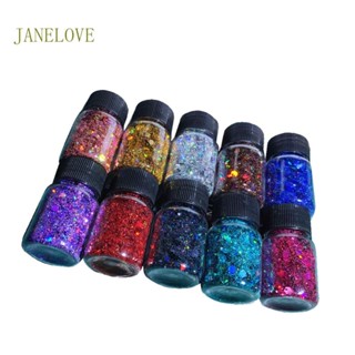 Jlove ผงกลิตเตอร์เรซิ่น 10 สี สําหรับตกแต่งงานเทศกาล