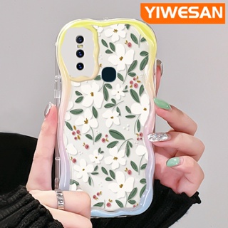 เคสโทรศัพท์มือถือแบบนิ่ม ใส กันกระแทก ลายดอกไม้ สีขาว แฟชั่น สําหรับ VIVO S7 V20 Pro V15 Pro