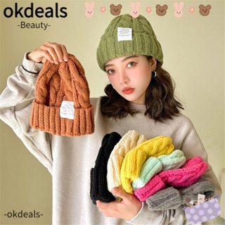 Okdeals หมวกบีนนี่ ผ้าถัก ให้ความอบอุ่น แฟชั่นฤดูหนาว